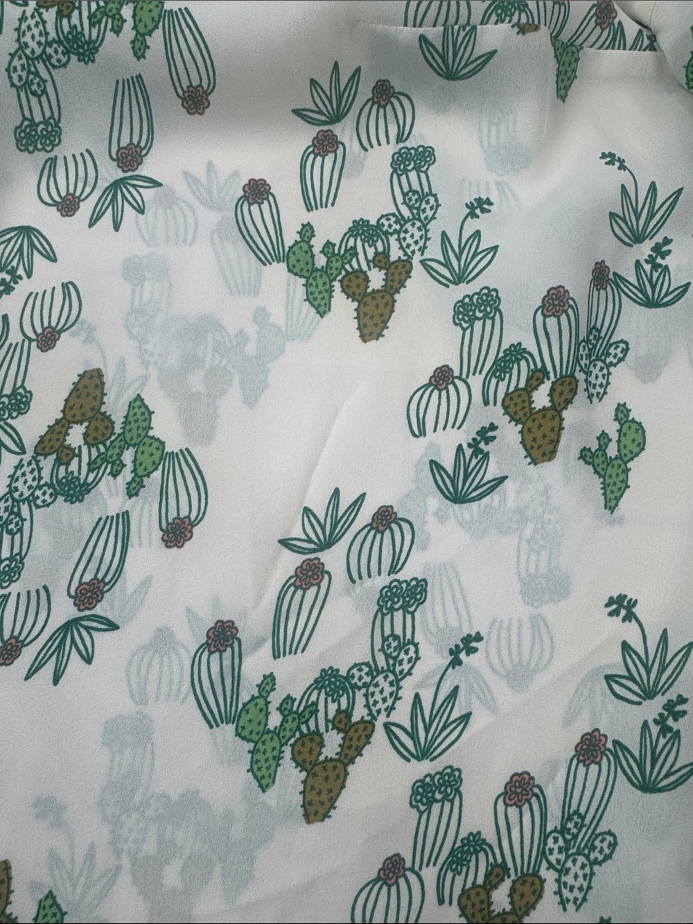 ModCloth Button Front Sheer Cactus Print Shirt Ruffle Sleeve Plus Size 1X - Picture 10 of 10